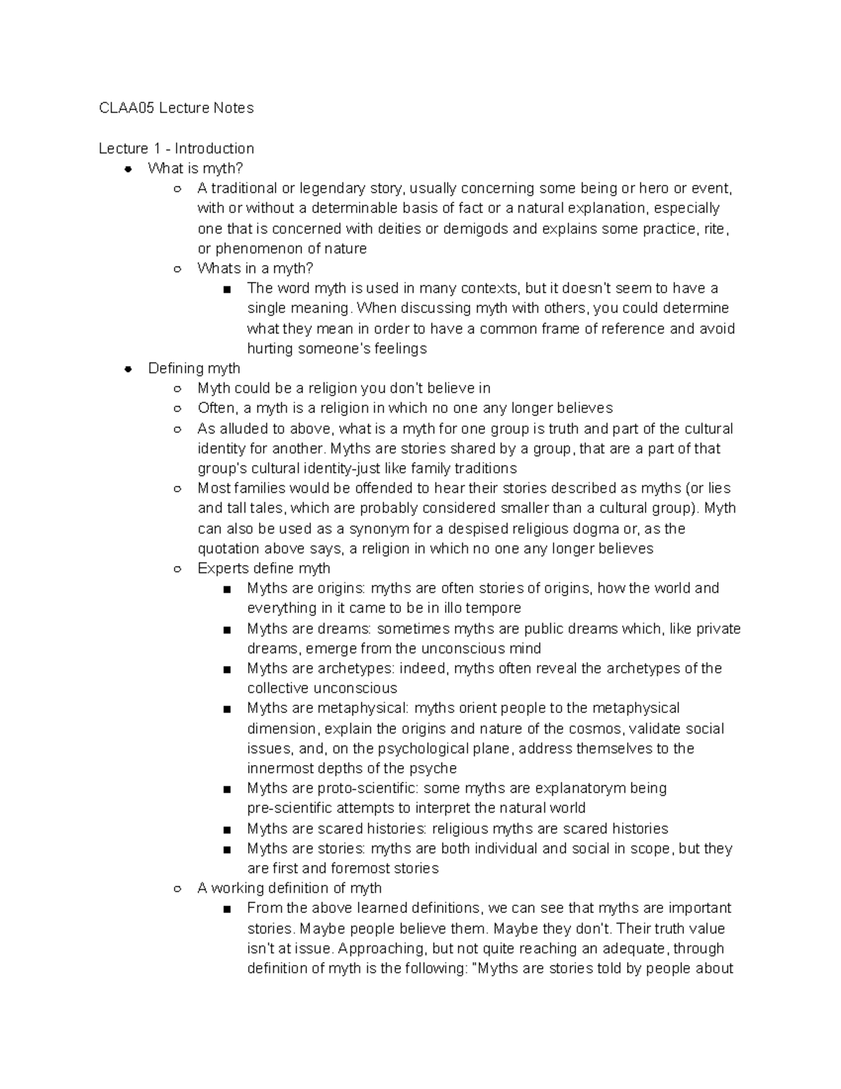 CLAA05 Lecture Notes - CLAA05 Lecture Notes Lecture 1 - Introduction ...