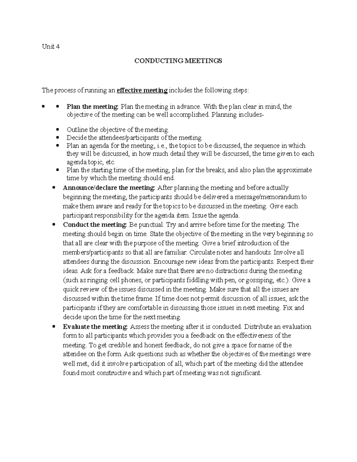 EBC 4th module - notes for examination purpose - Unit 4 CONDUCTING ...