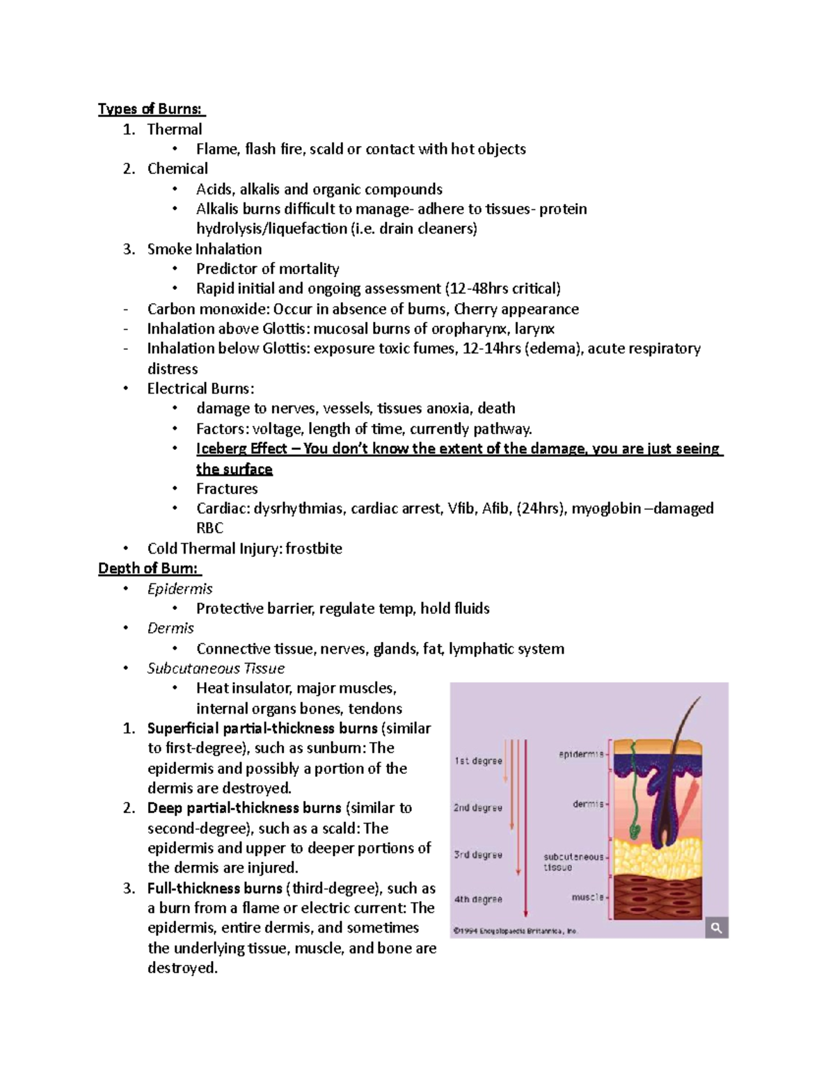 Types of Burns Lecture - NURS 2533 - Yorku - Studocu