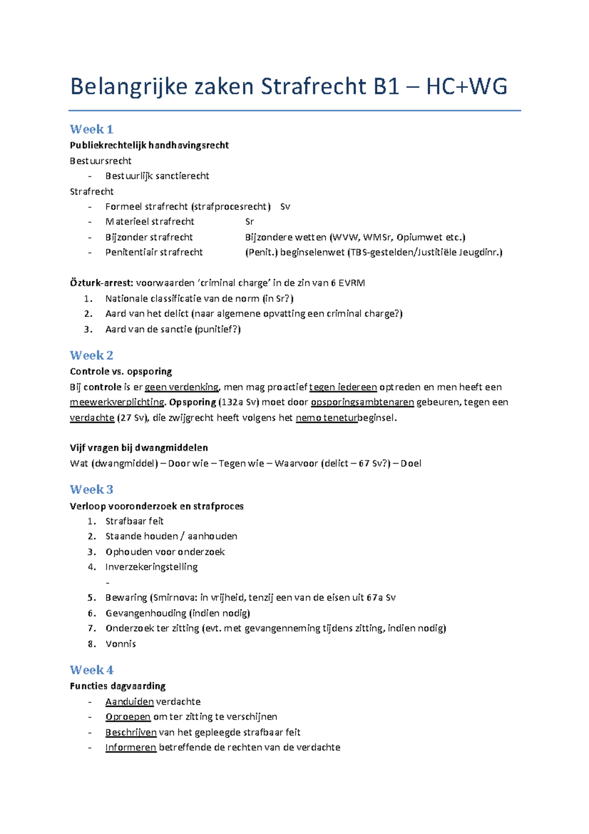 Samenvatting Strafrecht En Strafprocesrecht: Compleet, - Beknopte ...