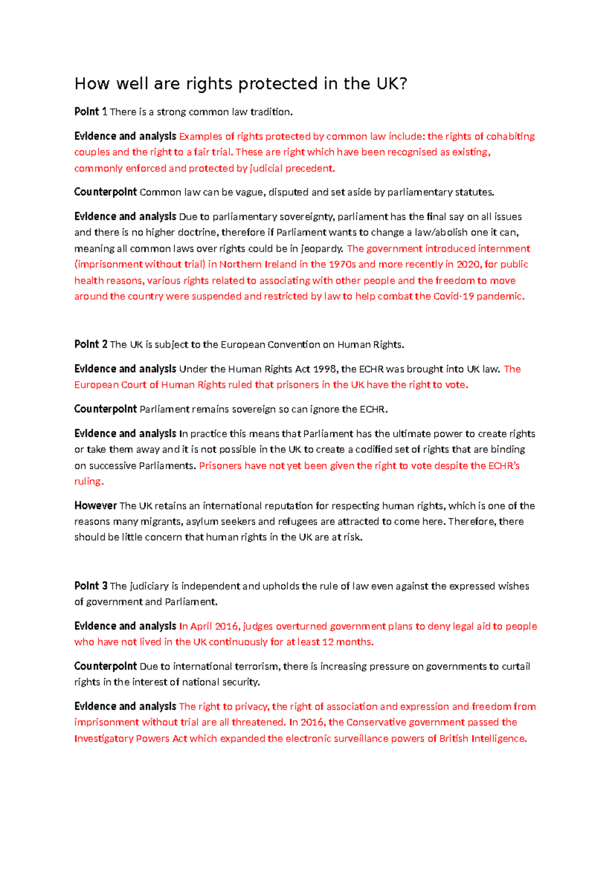 1.4 How well are rights protected in the UK - How well are rights ...