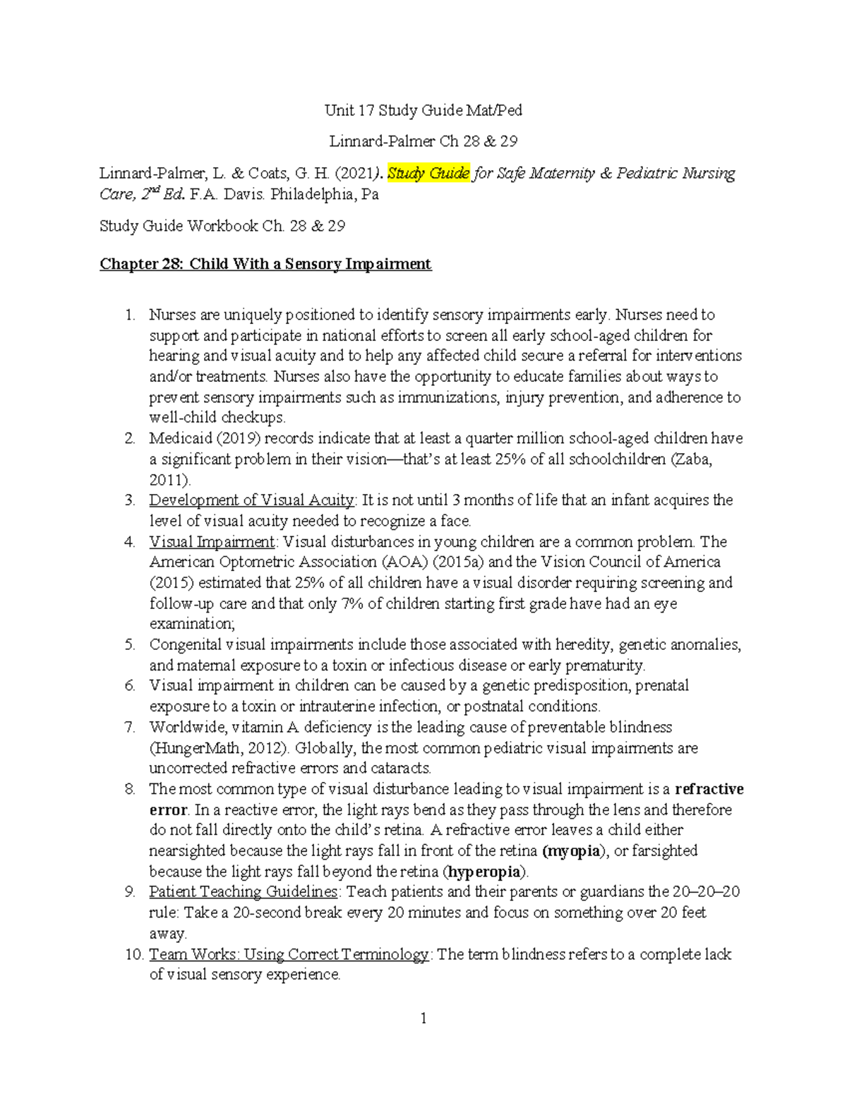 Unit+17+Study+Guide+Mat - Unit 17 Study Guide Mat/Ped Linnard-Palmer Ch ...