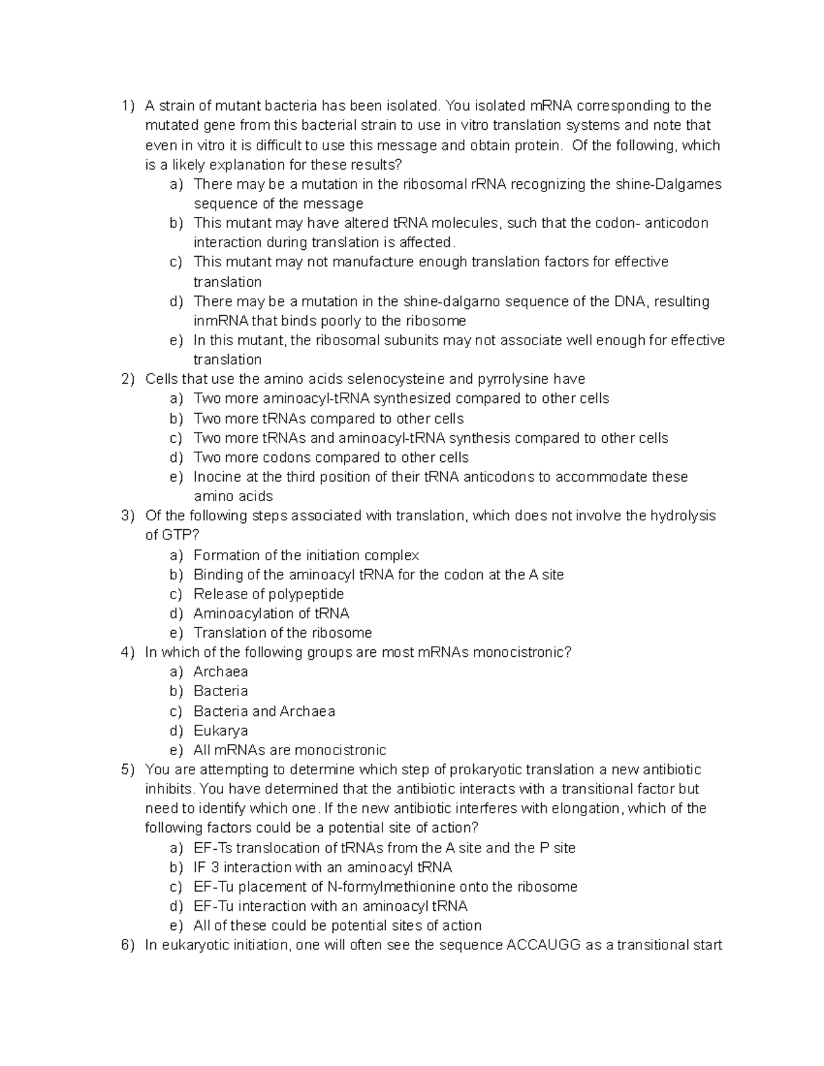 Chapter 19 exam - exam questions and answers - A strain of mutant ...