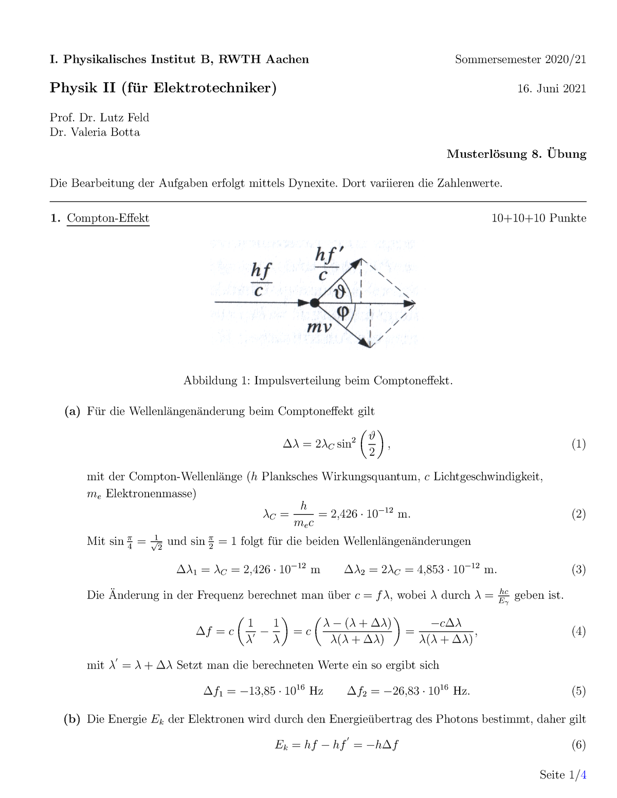 Lösung übung 8 Physik 2 - I. Physikalisches Institut B, RWTH Aachen ...