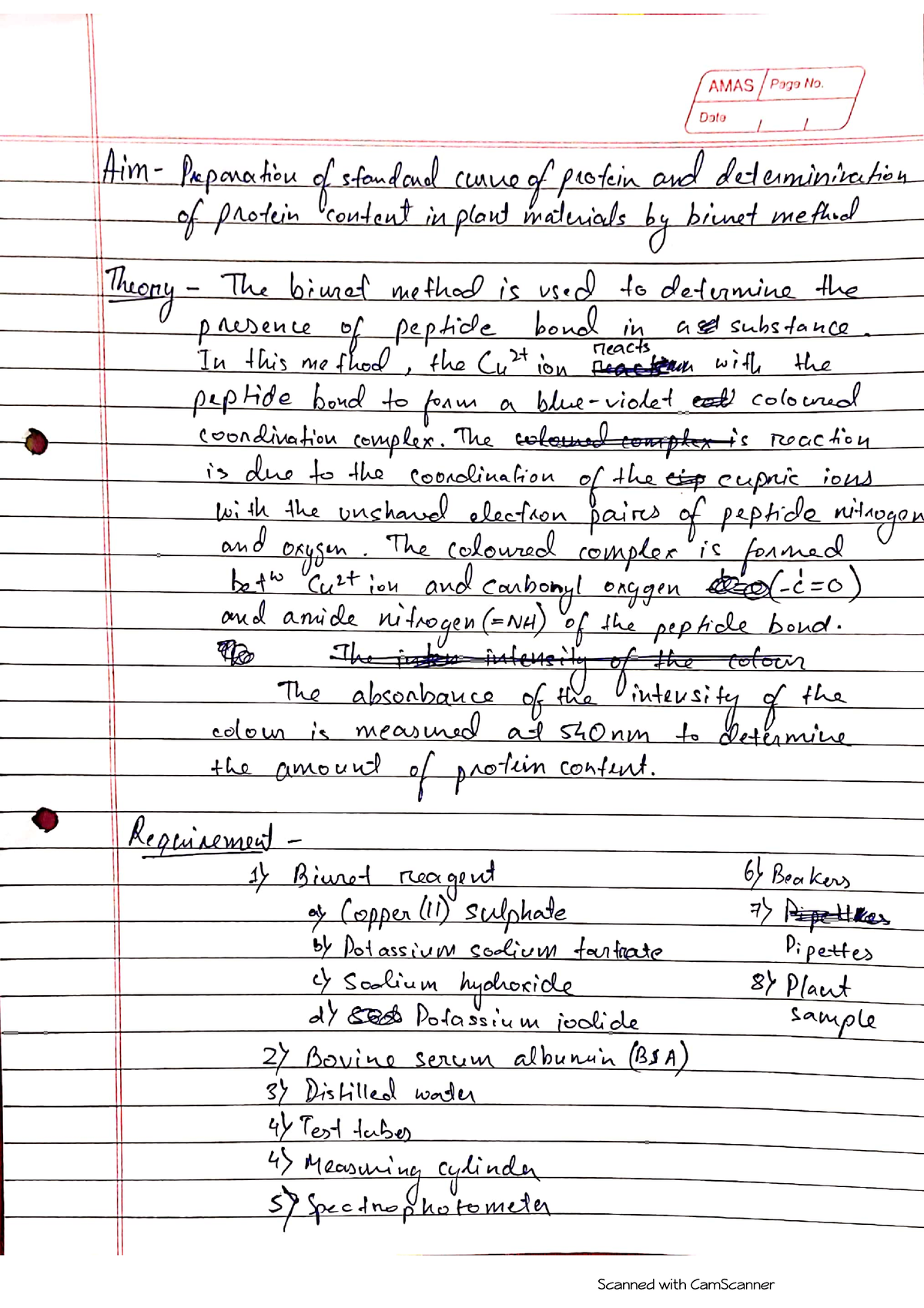 (605)Standard curve and protein estimation (Biuret method) - Physiology ...