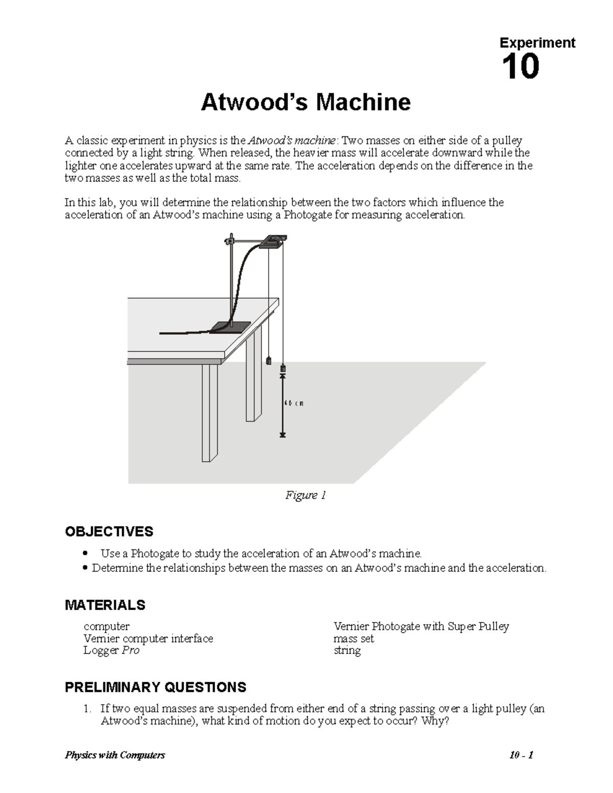 10 Atwoods Machine - 10 Atwood’s Machine A Classic Experiment In ...