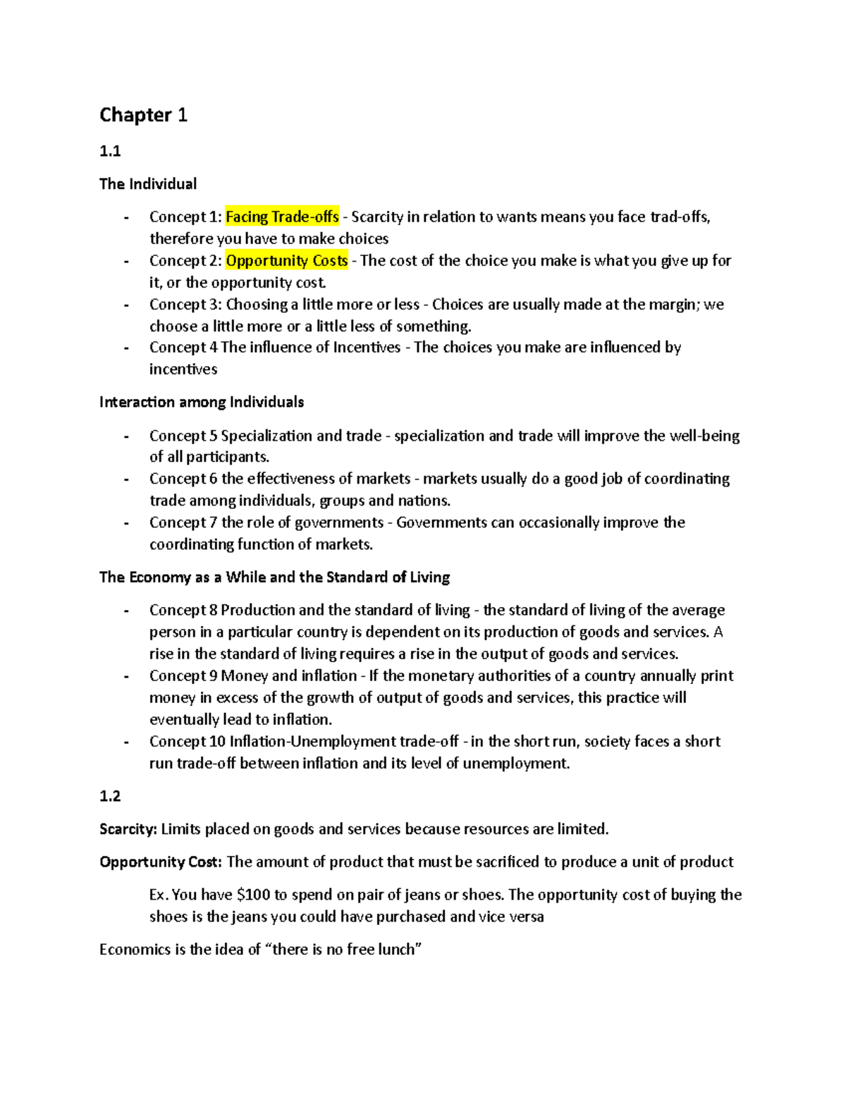 Chapter 1 - Lecture notes 1 - Chapter 1 1 The Individual Concept 1 ...