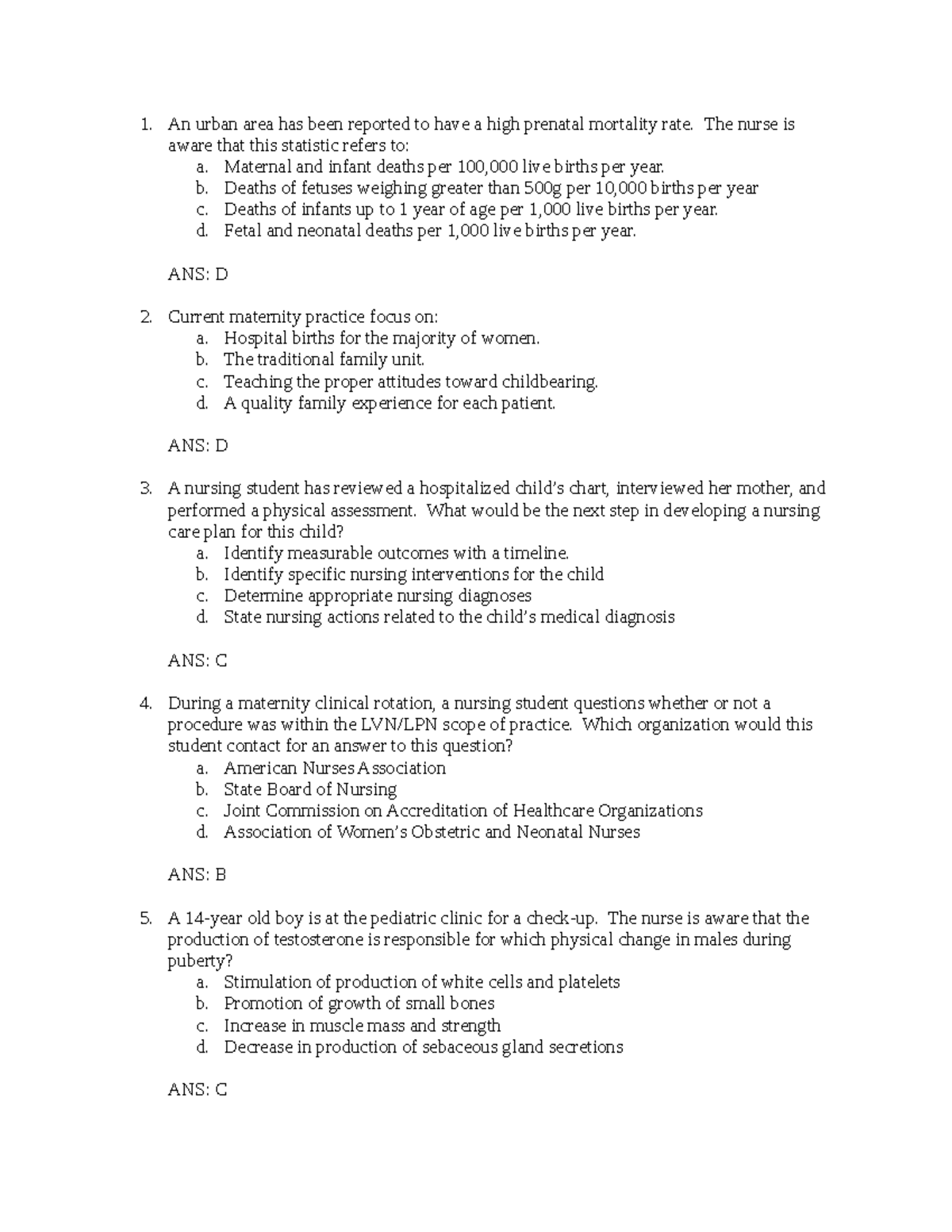 Ob Final Exam - Study Prep - An Urban Area Has Been Reported To Have A 