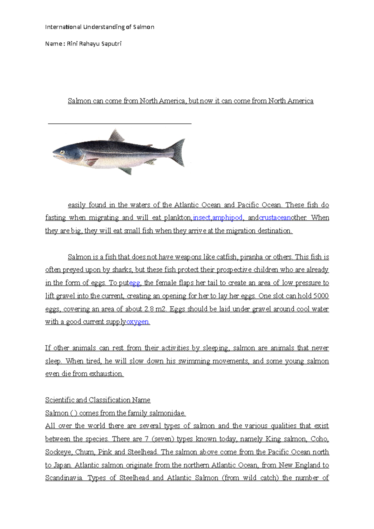 International Understanding of Salmon - These fish do fasting when ...