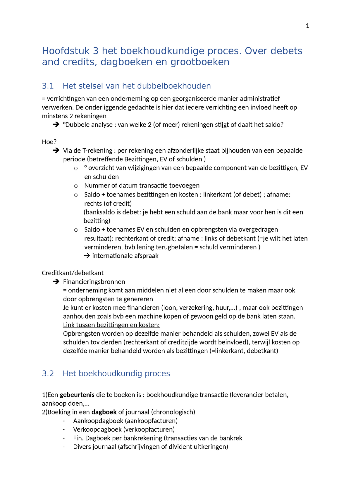 Hoofdstuk 3 Het Boekhoudkundige Proces - Hoofdstuk 3 Het ...