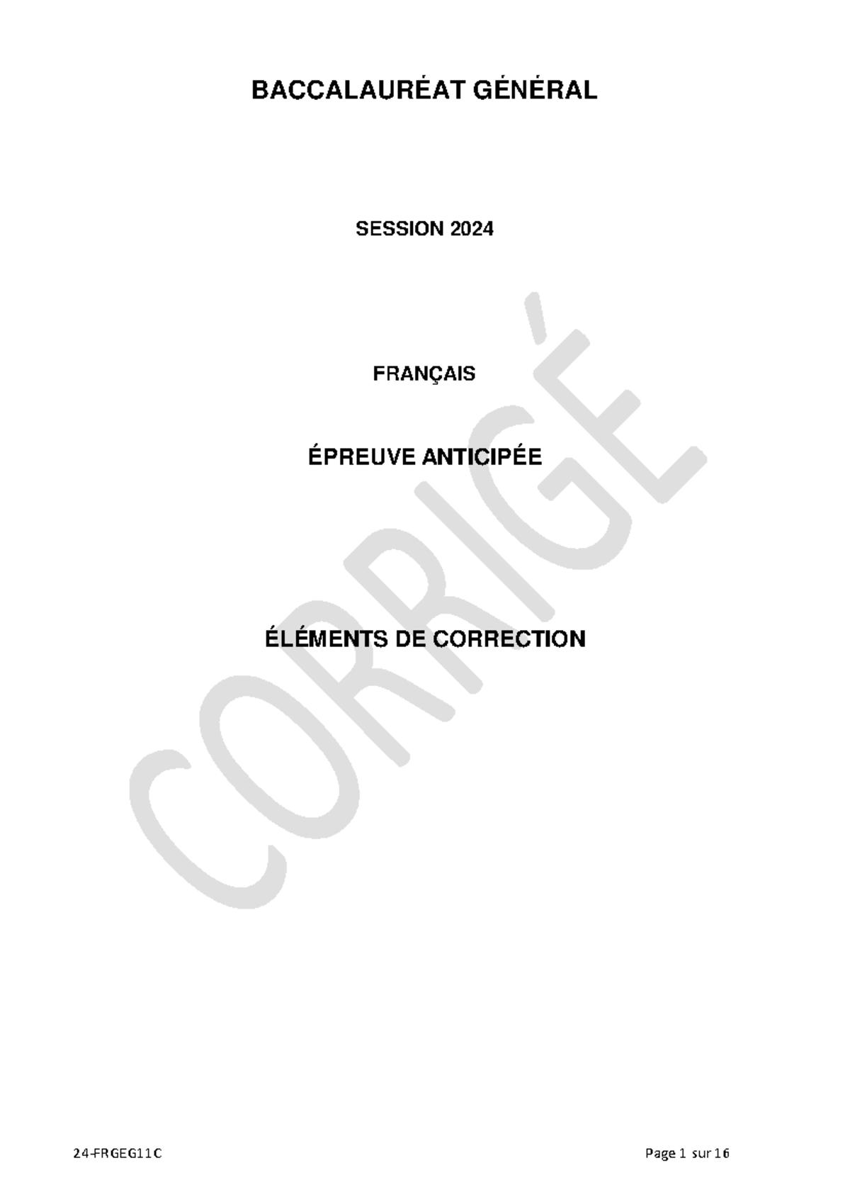 Sujet Bac De Francais Centre Etranger 2024 www.studocu.com