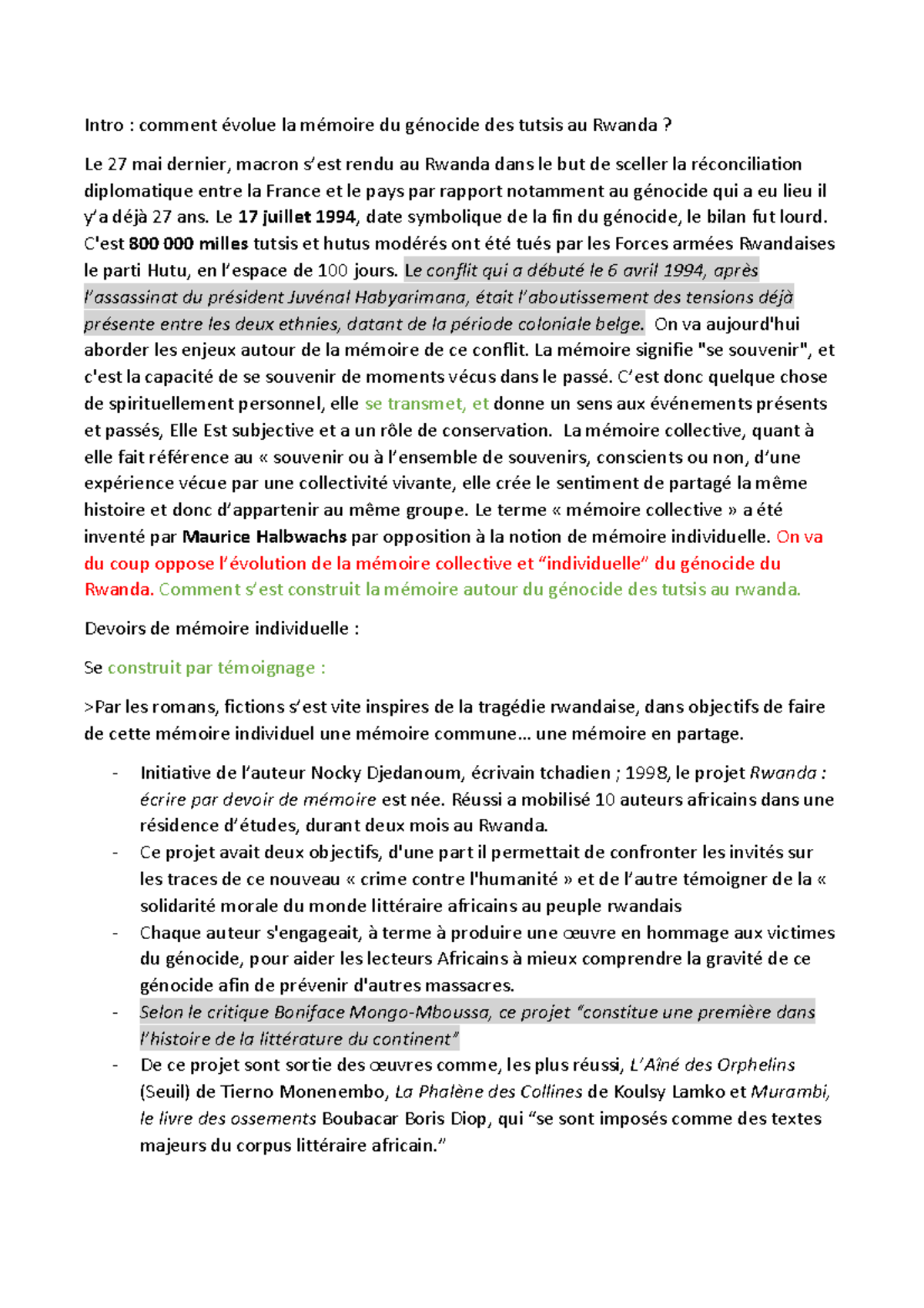 Sujet Grand Oral Hggsp Terrorisme Grand oral Hggsp - Intro : comment évolue la mémoire du génocide des