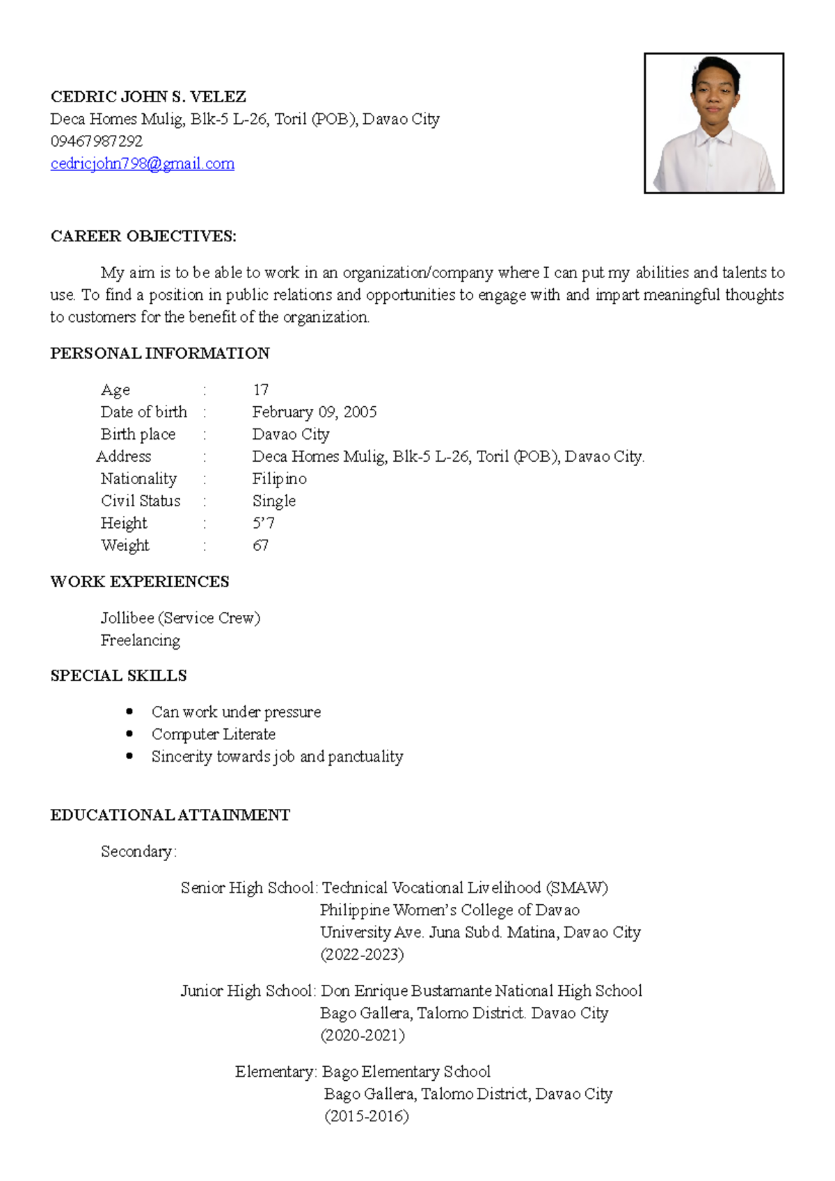 Layout 2 - N/A - CEDRIC JOHN S. VELEZ Deca Homes Mulig, Blk-5 L-26 ...