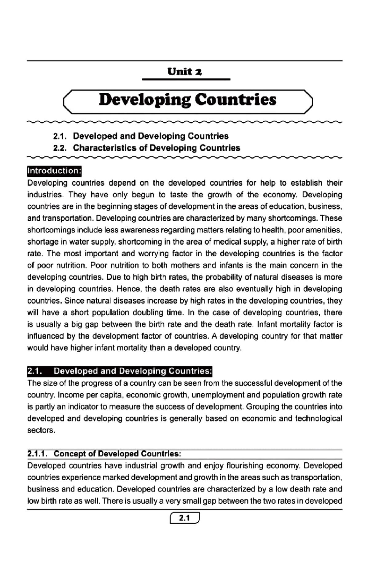 5 6283010144380912402 - Unit 2 Developing Countries Developed and ...