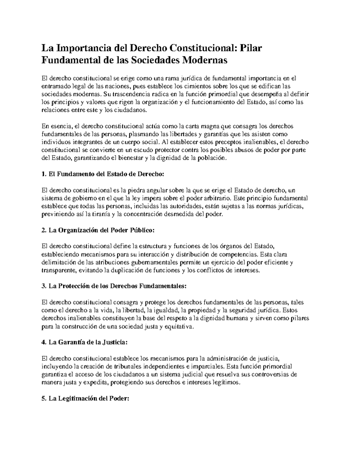 La Importancia del Derecho Constitucional - Su trascendencia radica en ...
