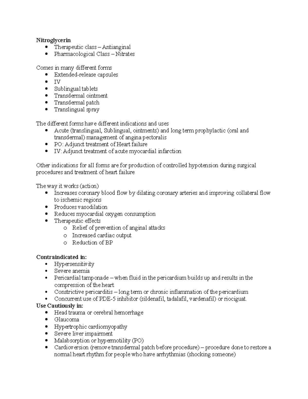 Drug presentation nitroglycerin - Nitroglycerin Therapeutic class ...