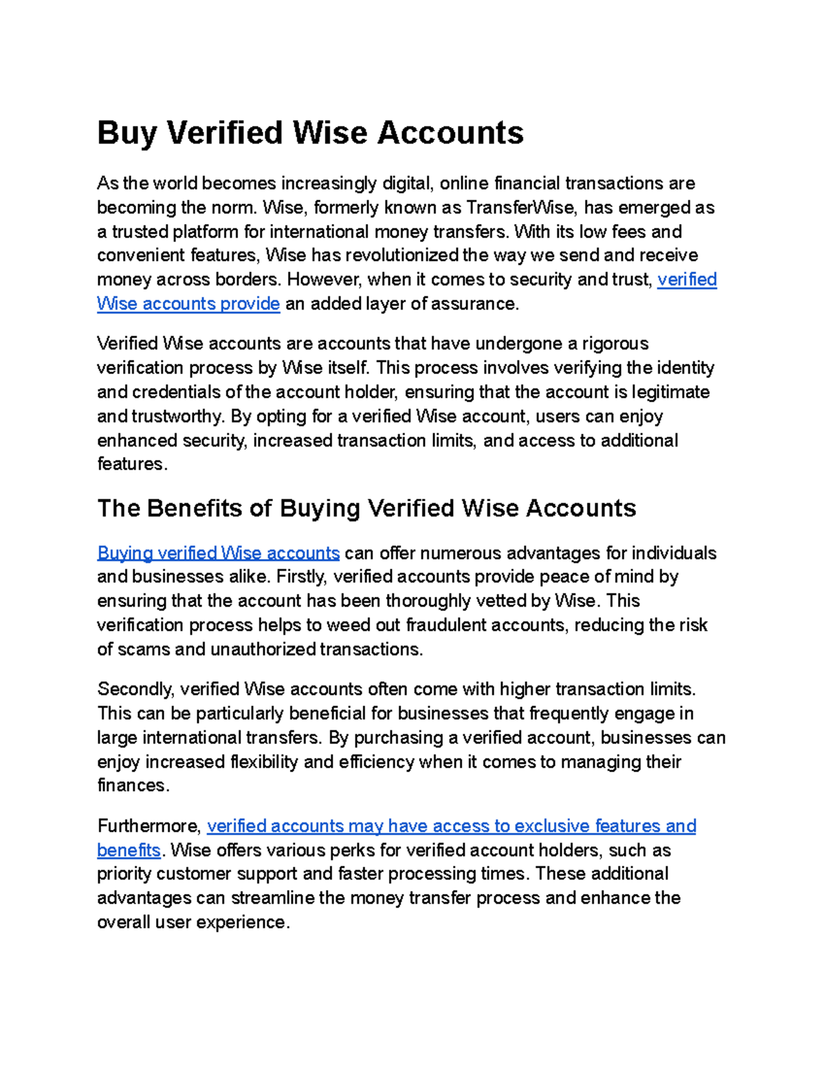 Buy Verified Wise Accounts - Wise, formerly known as TransferWise, has ...