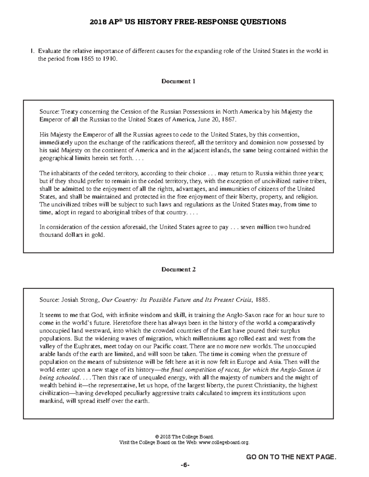 DBQ Practice American Imperialism - Evaluate The Relative Importance Of ...