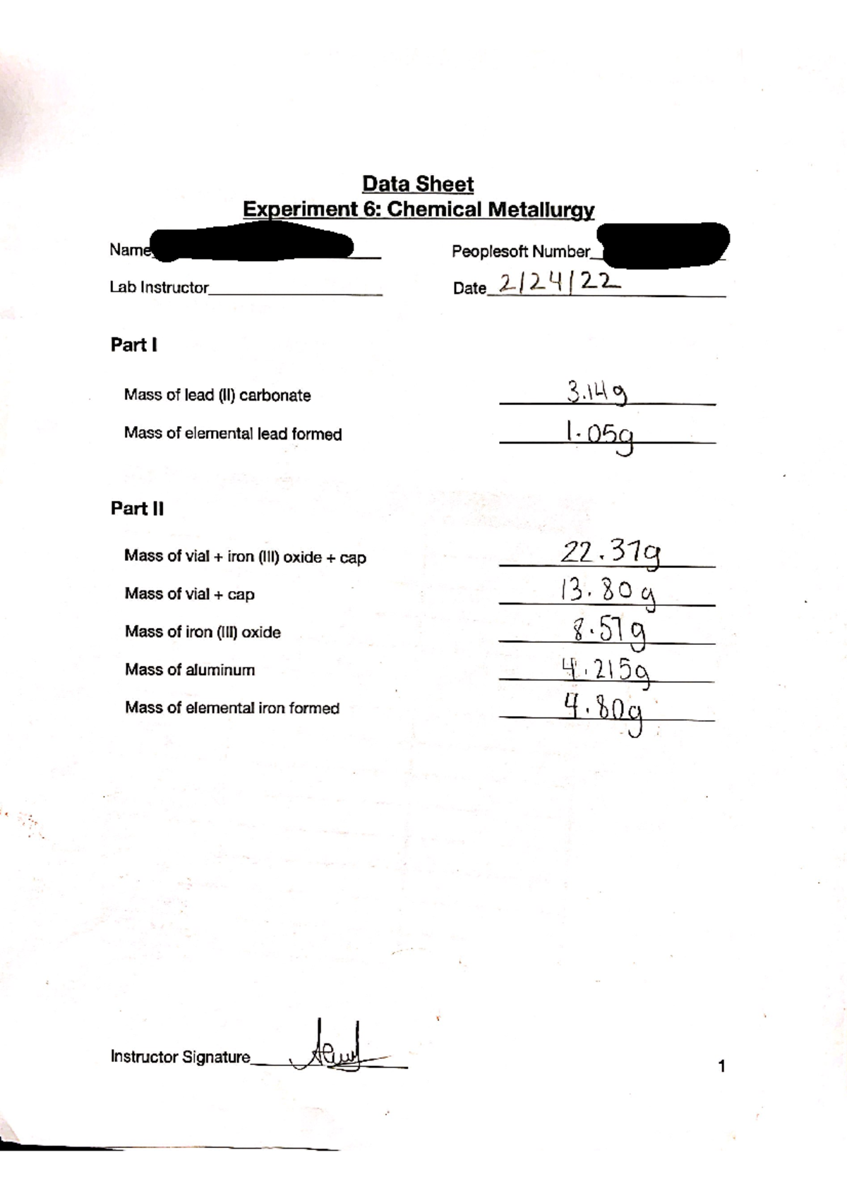 Chemistry Lab #6 - CHEM 0110 - Studocu