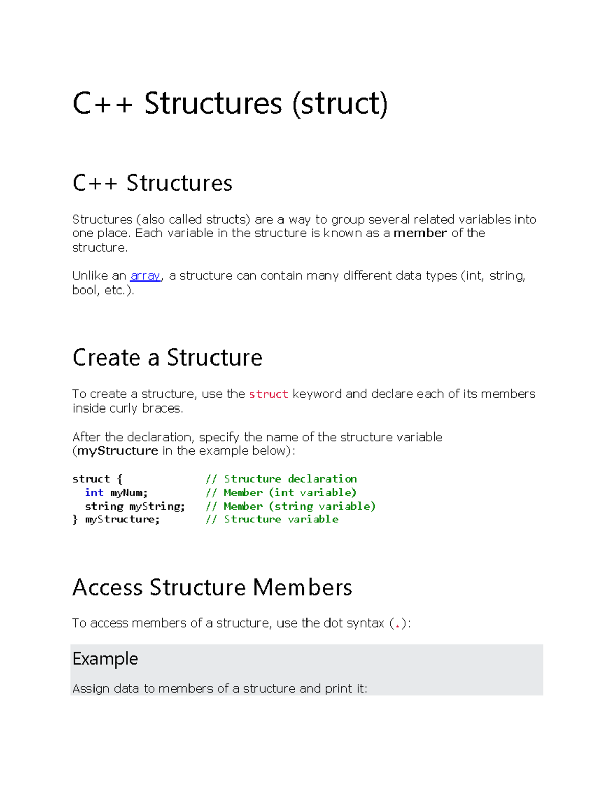 C - It's very easy to understand. - C++ Structures (struct) C++ ...