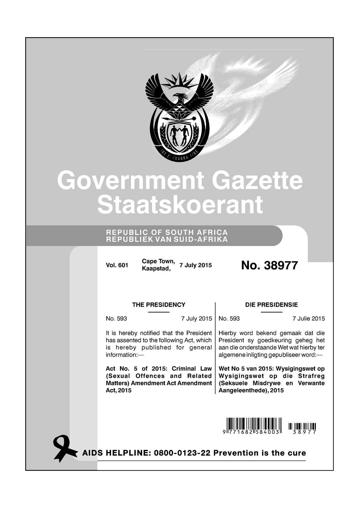 Criminal LAW - Revision - Government Gazette Staatskoerant REPUBLIC OF ...