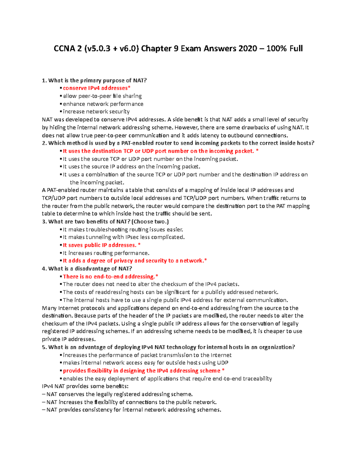 CCNA 2 (v5.0.3 + v6.0) Chapter 9 Exam Answers 2020 – 100% Full - CCNA 2 ...
