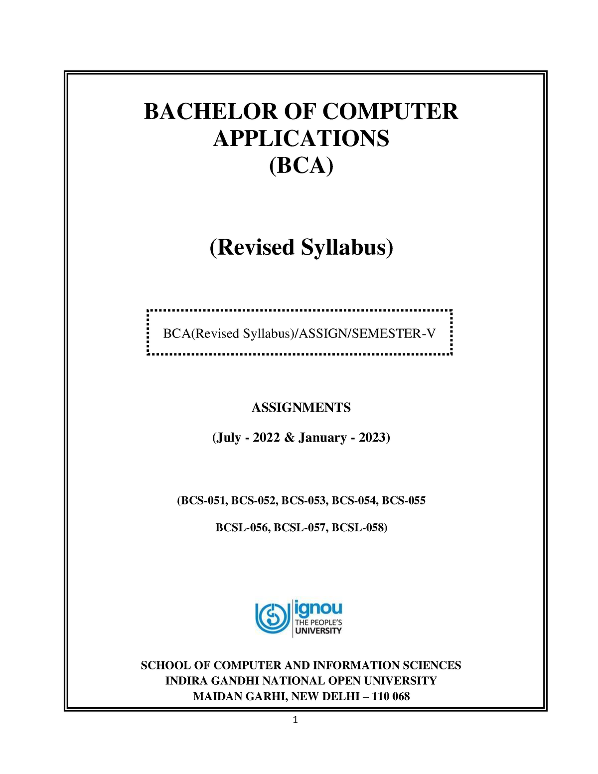 BCA Semester-V 2023-24 - BCA(Revised Syllabus)/ASSIGN/SEMESTER-V ...