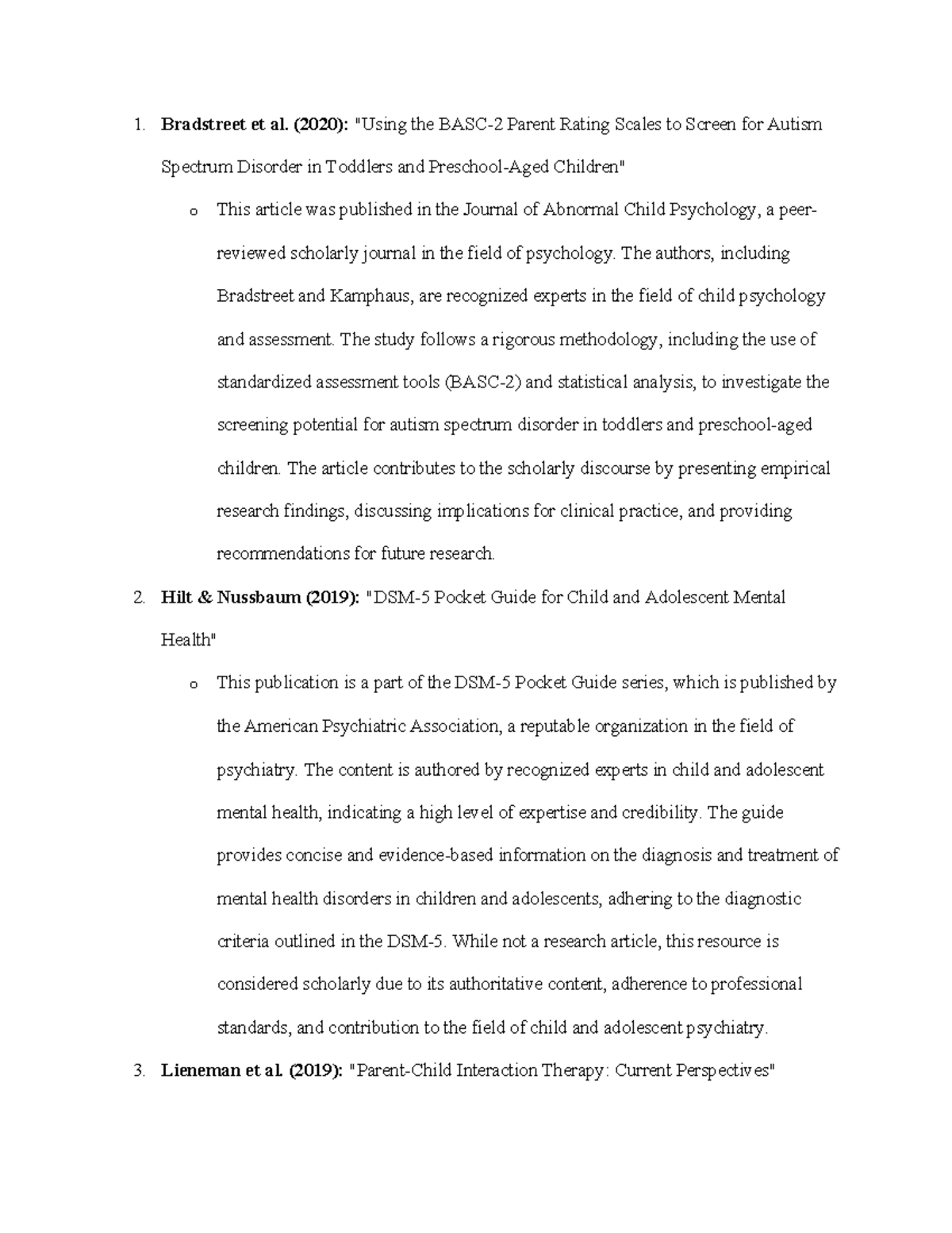 Sources For Week 1 Discussion NRNP 6665 - 1. Bradstreet Et Al. (2020 ...