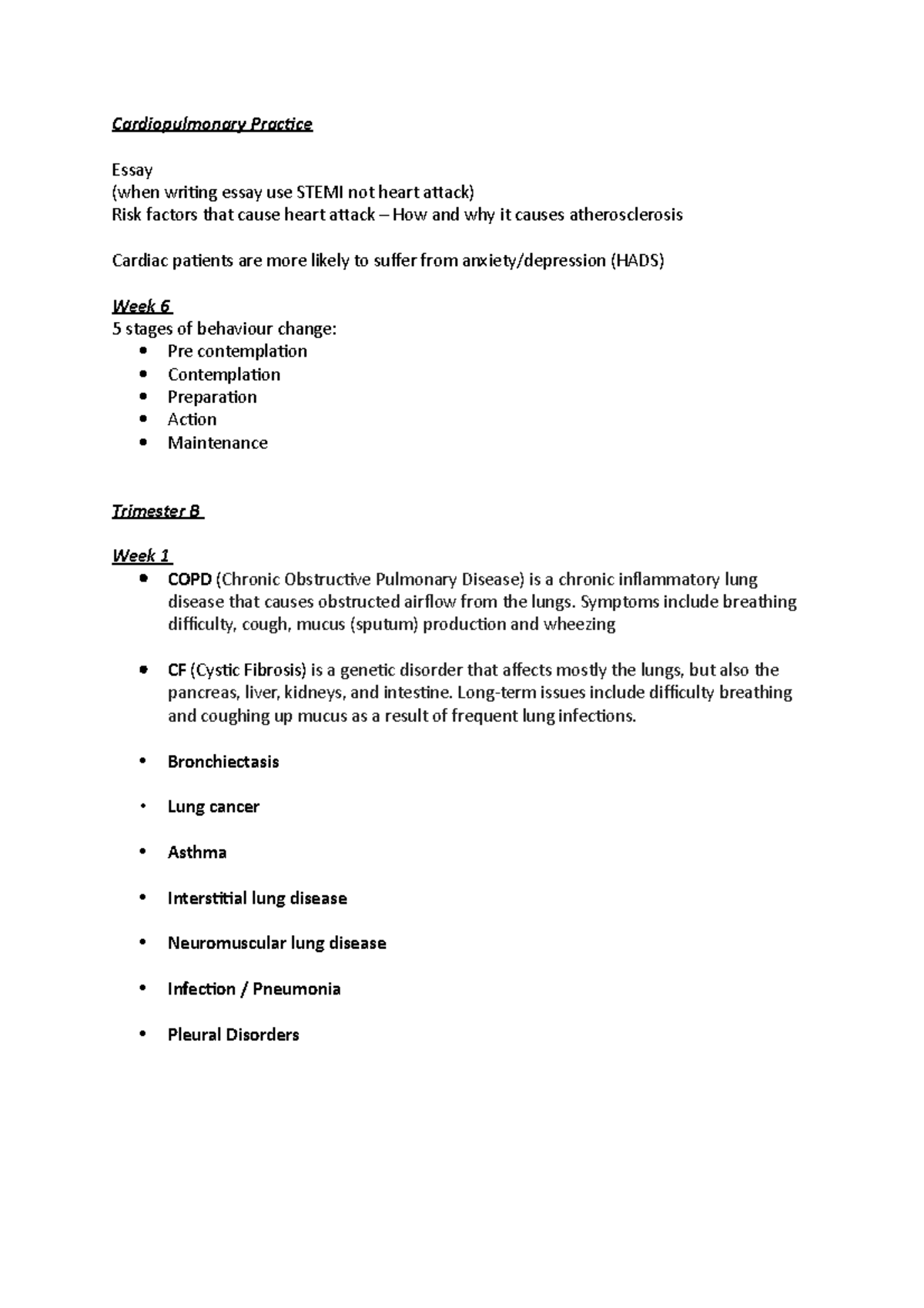Cardiopulmonary Practice - Cardiopulmonary Practice Essay (when writing ...