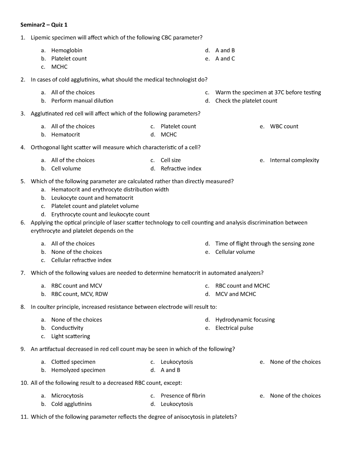 Seminar 2-Quiz-1 - It is a quiz actually to provide you answers for the ...