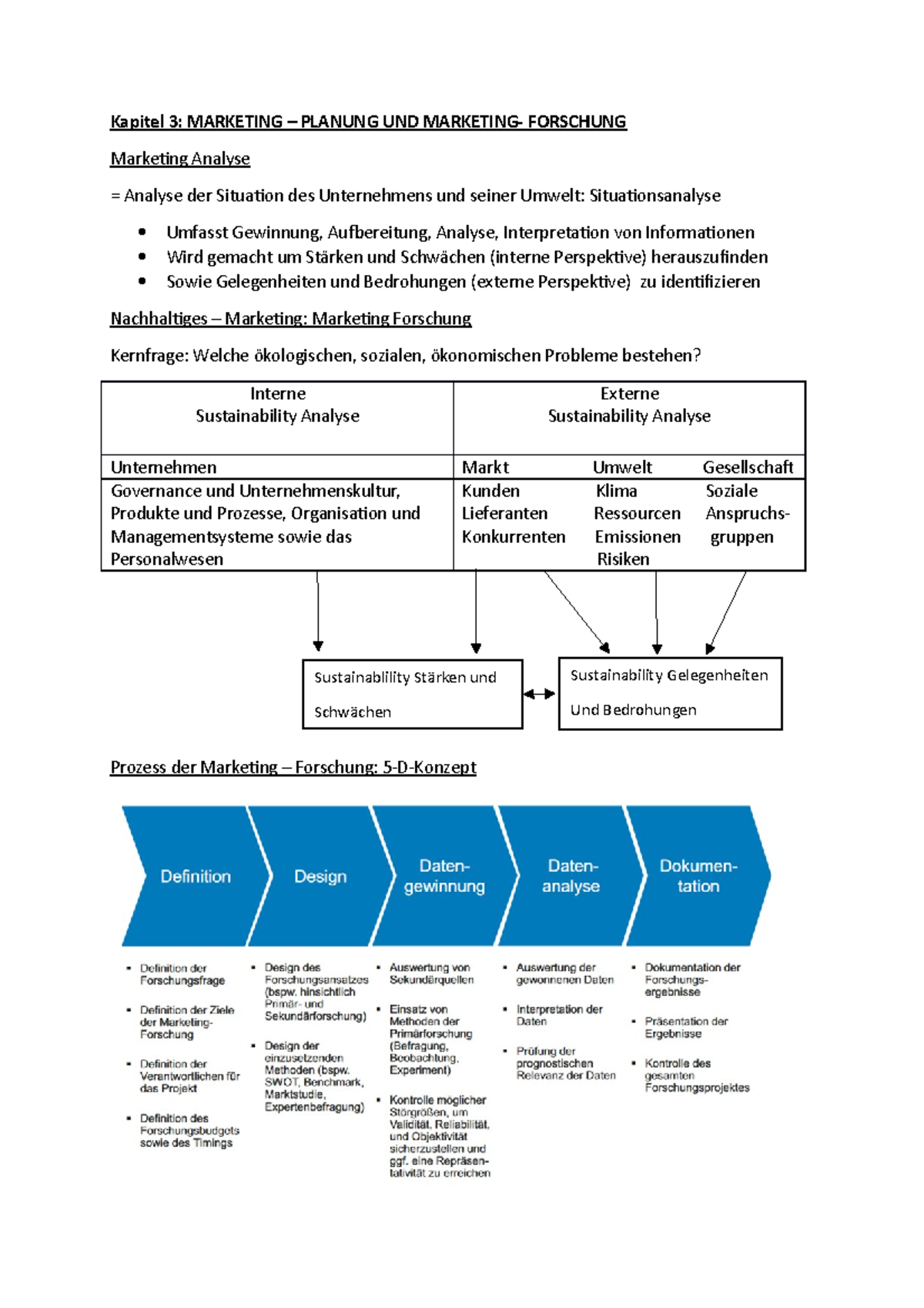 Kapitel 2 - Zusammenfassung - Kapitel 3: MARKETING PLANUNG UND ...