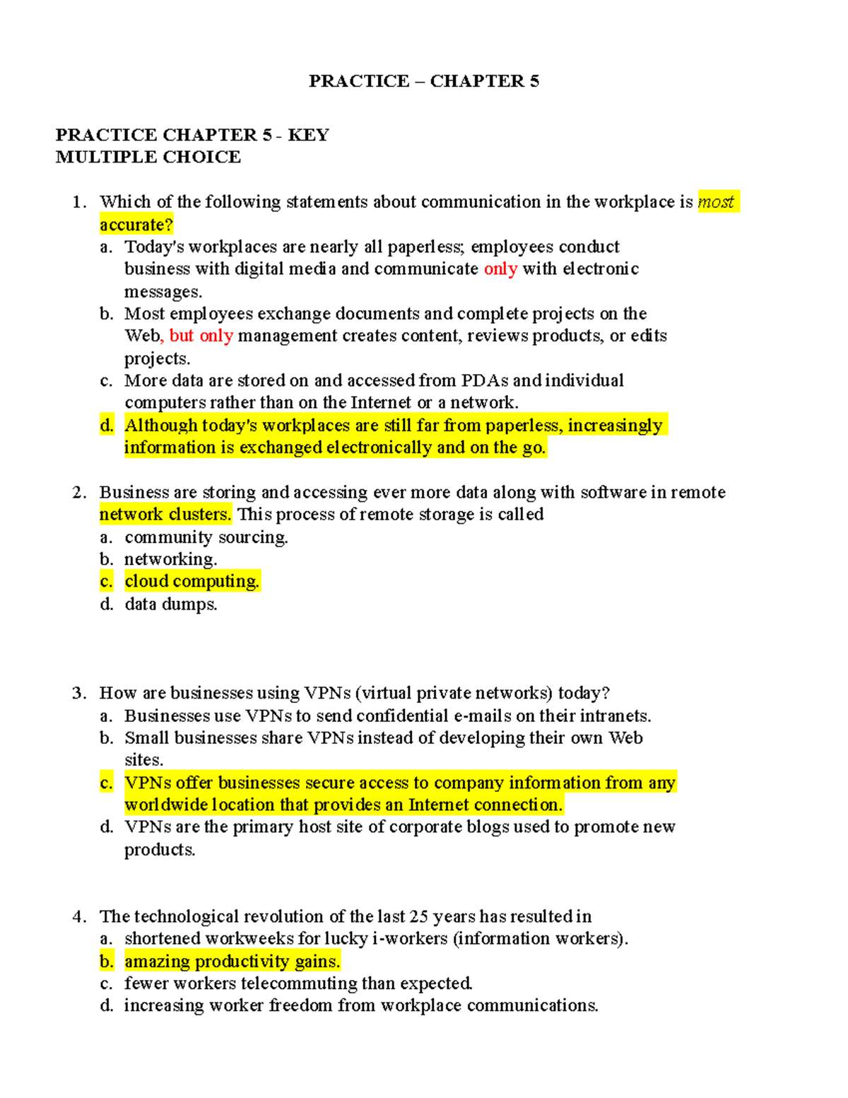 Practice - Chapter 5 - TACN2 - PRACTICE – CHAPTER 5 PRACTICE CHAPTER 5 ...