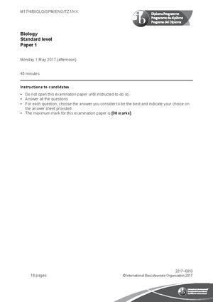 Coordination and Response 1 QP - 4 | CELL BIOLOGY | QUESTION PAPER 1 1 ...