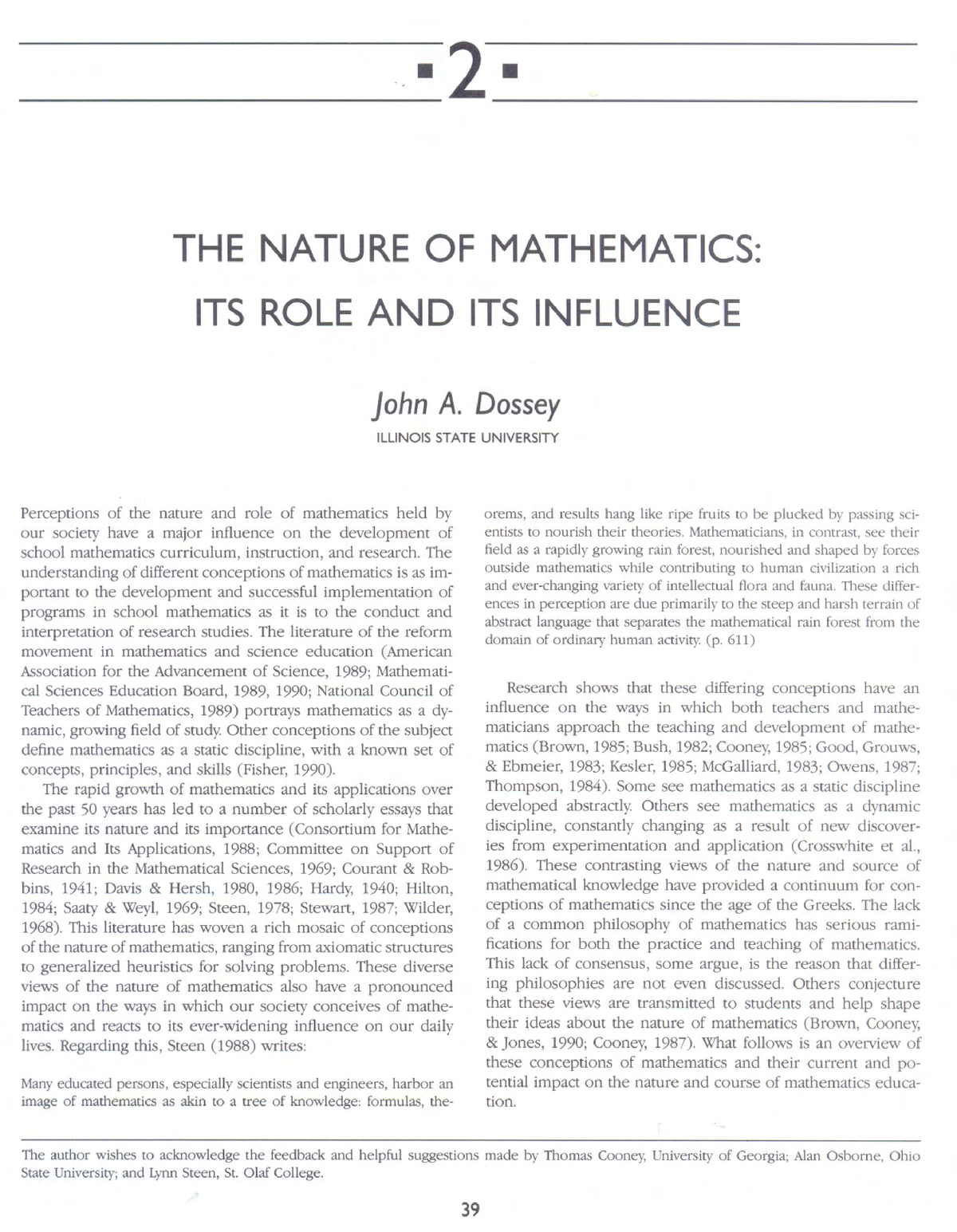 the nature of mathematics essay