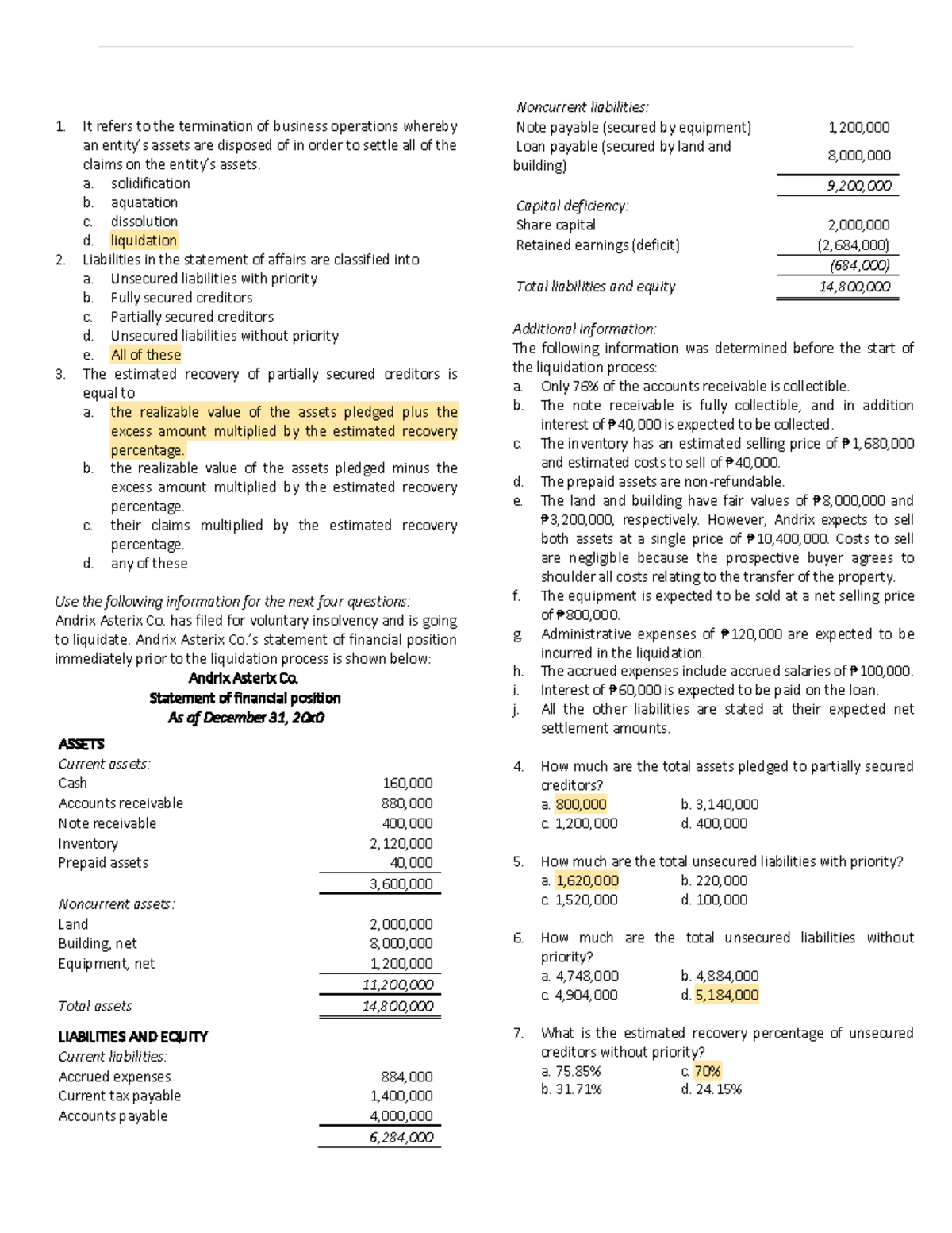 Corporate Liquidation - For Discussion - It Refers To The Termination ...