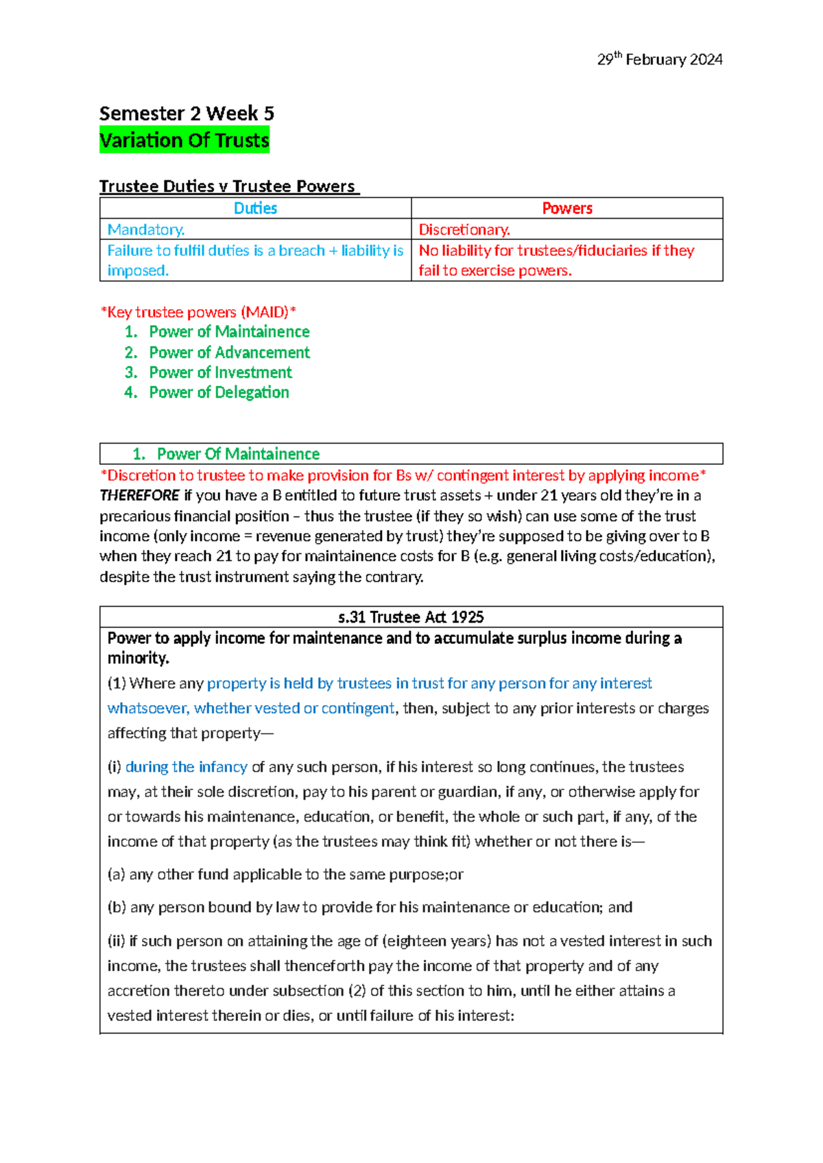 Equity ^M Trusts (14) - Variation Of Trusts - Semester 2 Week 5 ...
