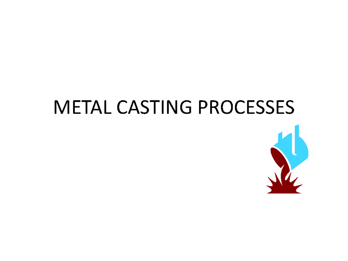 Lecture Notes, Lecture 1 - METAL CASTING PROCESSES METAL CASTING ...