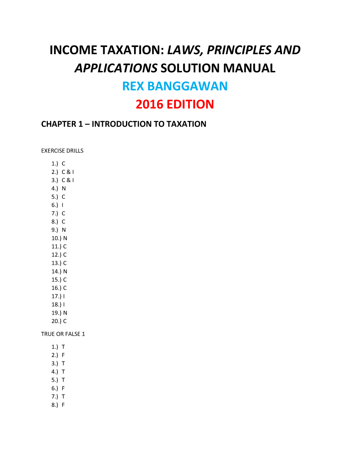 Income Taxation 2016 Banggawan Answer Key - INCOME TAXATION: LAWS ...