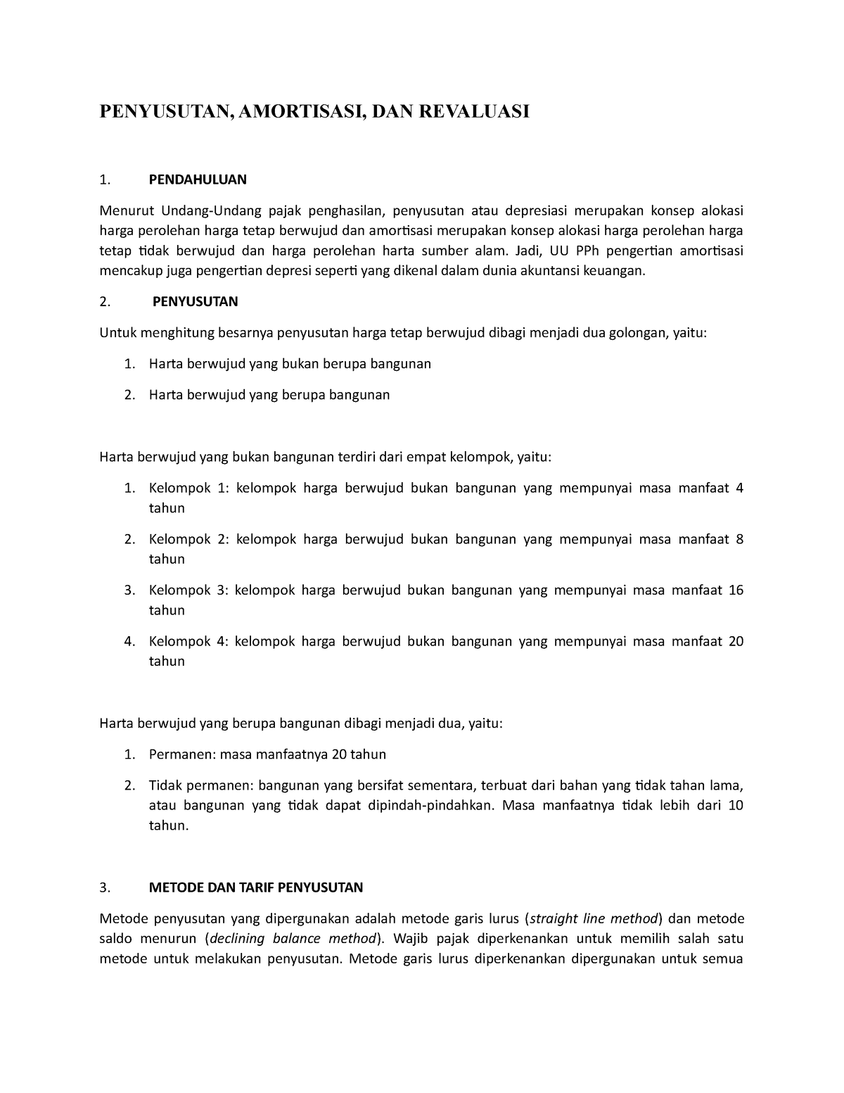 Materi 7.1 Penyusutan, Amortisasi Dan Revaluasi Dalam Perpajakan ...