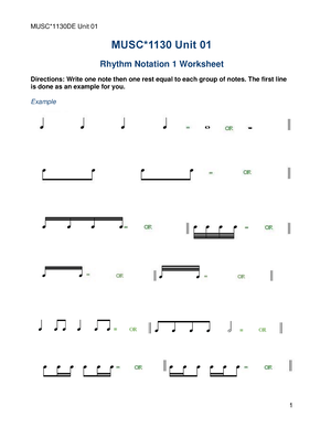 MUSC 1130 Outline - MUSC*1130 Introduction to Musicianship Winter 2022 ...