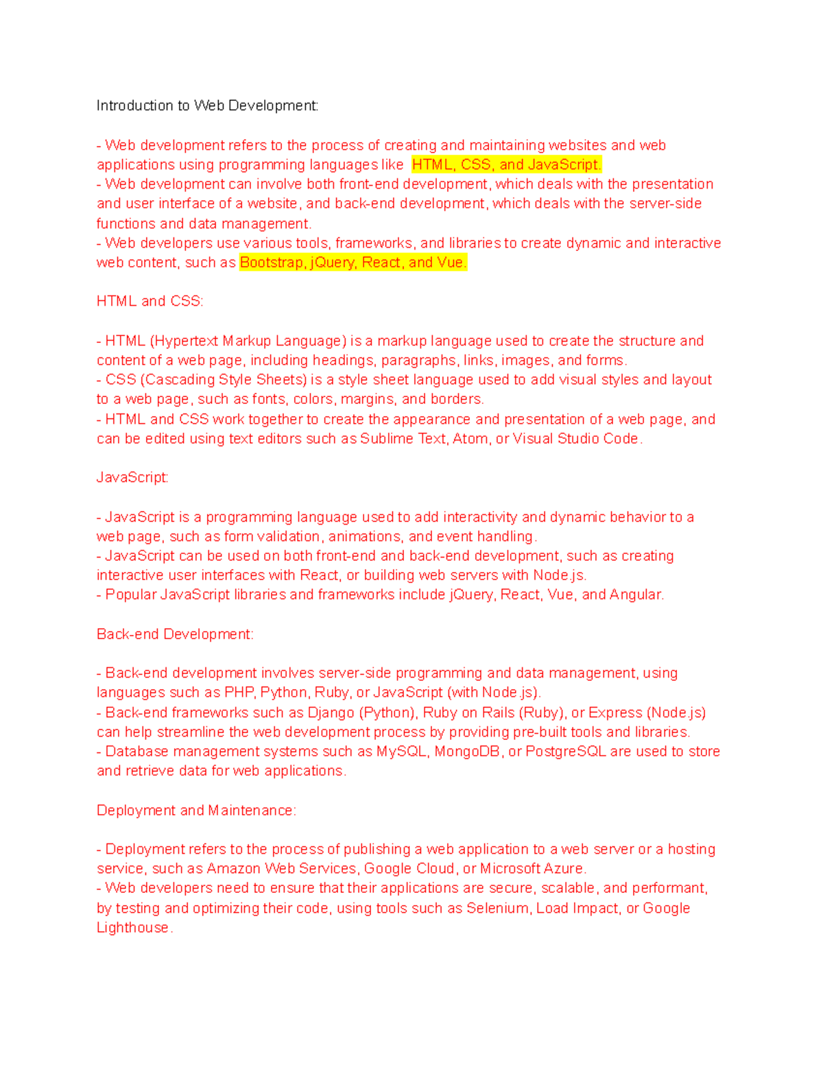 Web Development - Introduction to Web Development: Web development ...