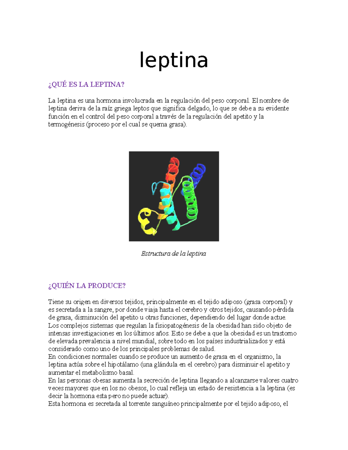 Leptina y cortisol - Resumen patologias - leptina ¿QUÉ ES LA LEPTINA ...