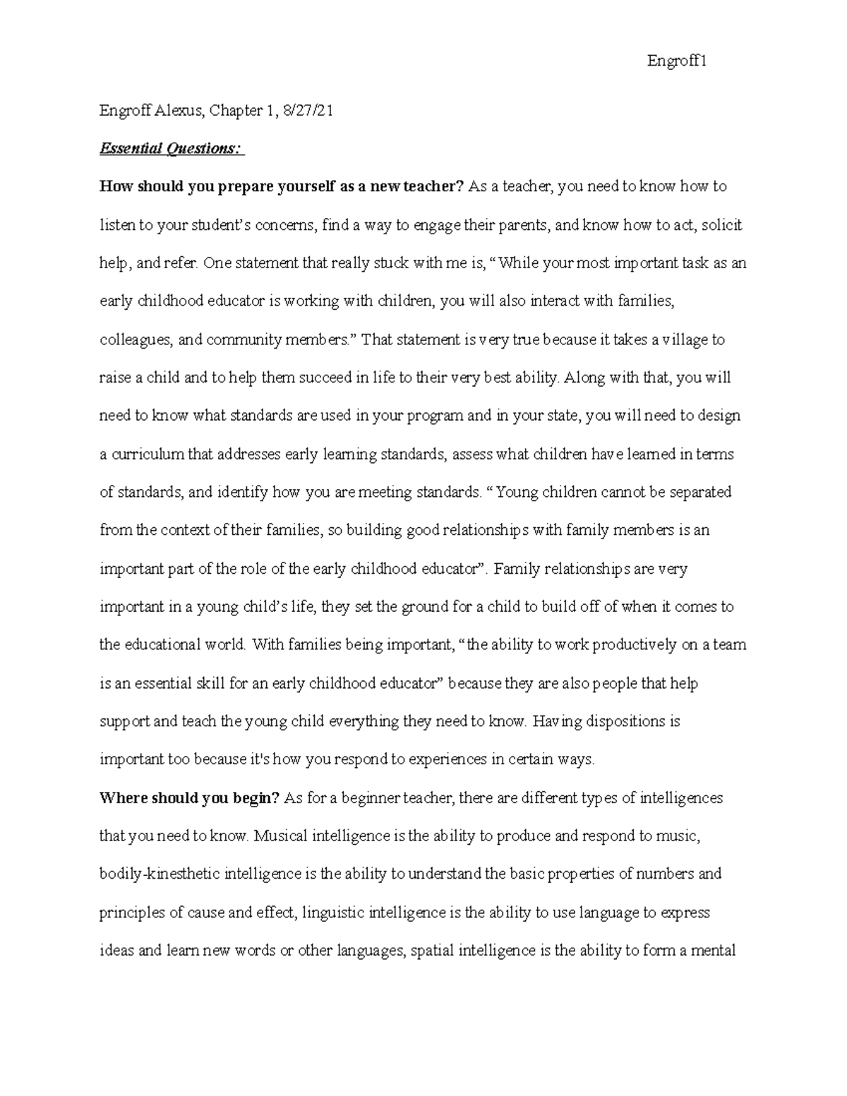Chapter 1 Reading Log - Dr. Latorre - Engroff Engroff Alexus, Chapter 1 ...