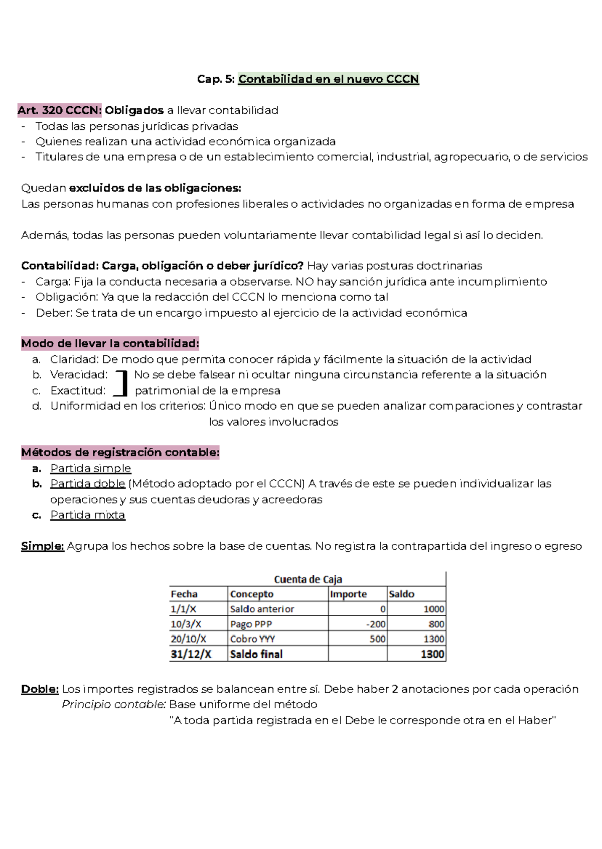Contabilidad derecho comercial - Cap. 5: Contabilidad en el nuevo CCCN ...