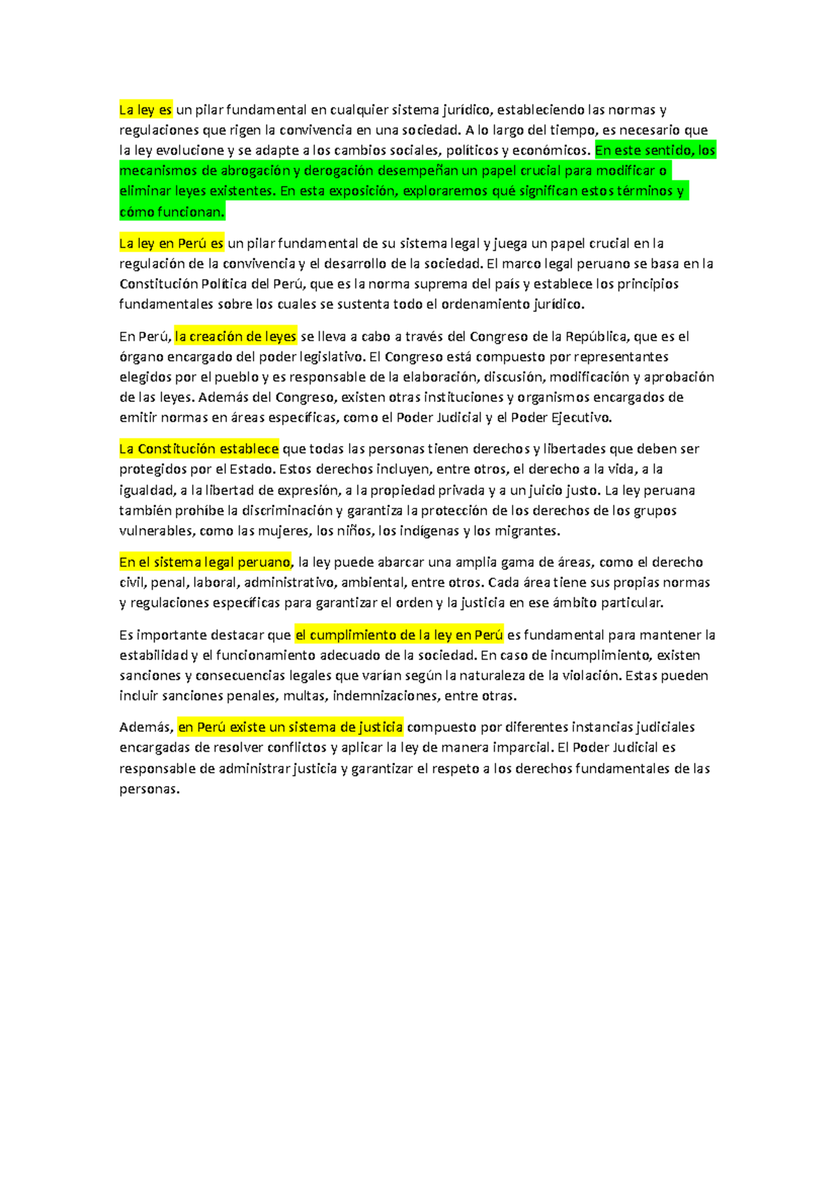 Ley perú - notas acerca de concepto de ley - La ley es un pilar ...