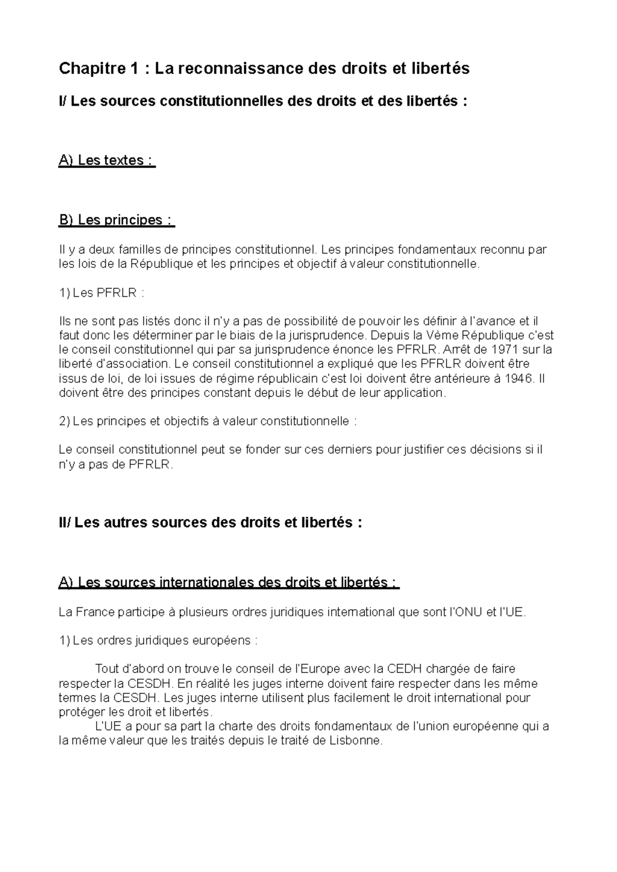 Partie II l'Etat de droit - Chapitre 1 : La reconnaissance des droits ...