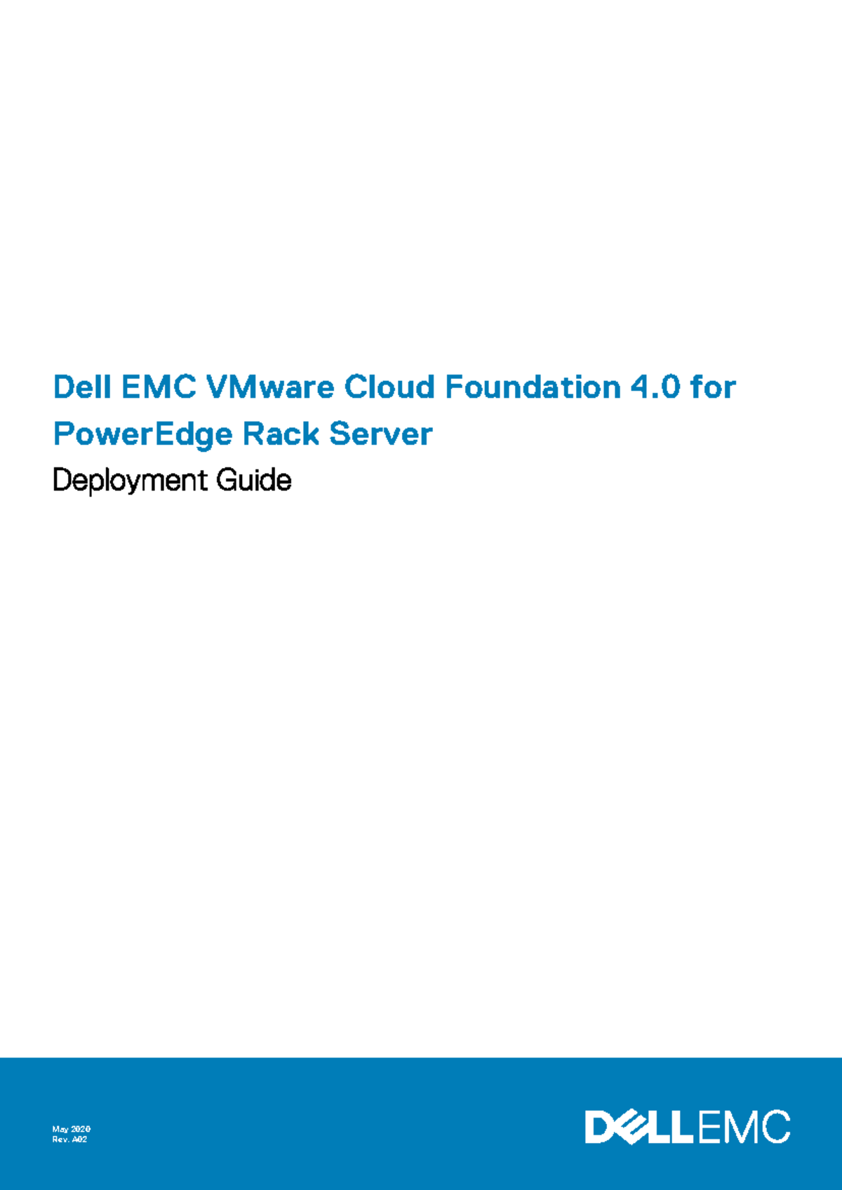 Dell EMC VMware Cloud Foundation 4.0 for Power Edge Rack Server - Dell ...