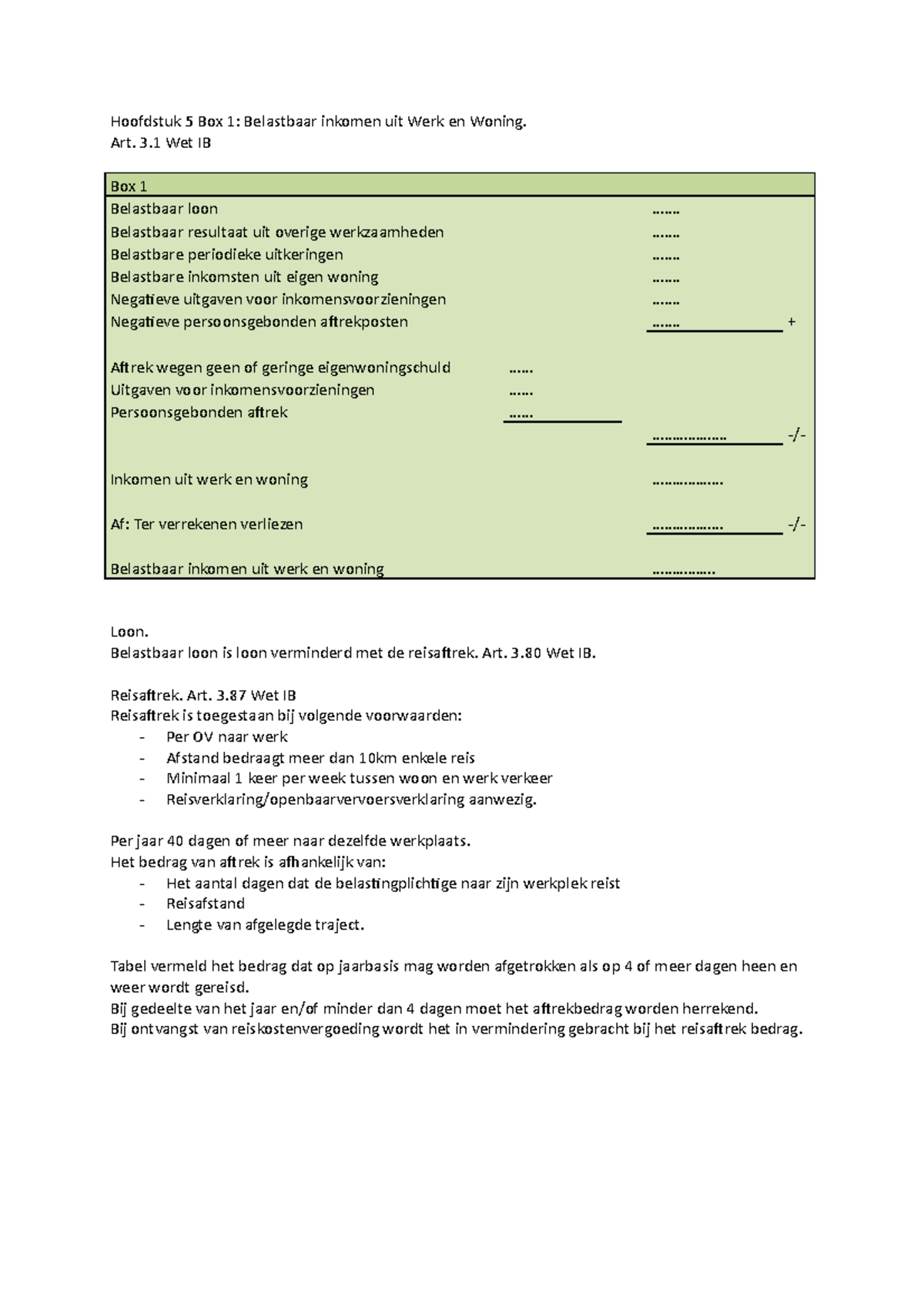 Hoofdstuk 5 Box 1 - Inkomstenbelasting IB - Hoofdstuk 5 Box 1 ...