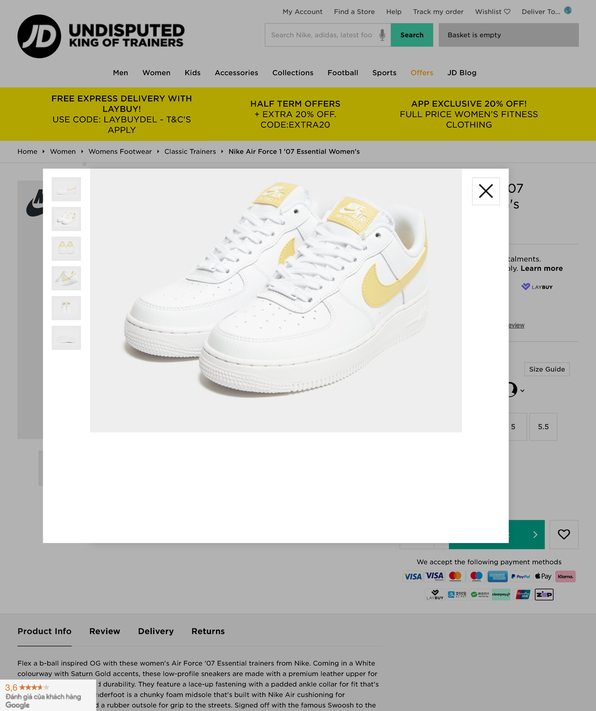 jd sports white air force