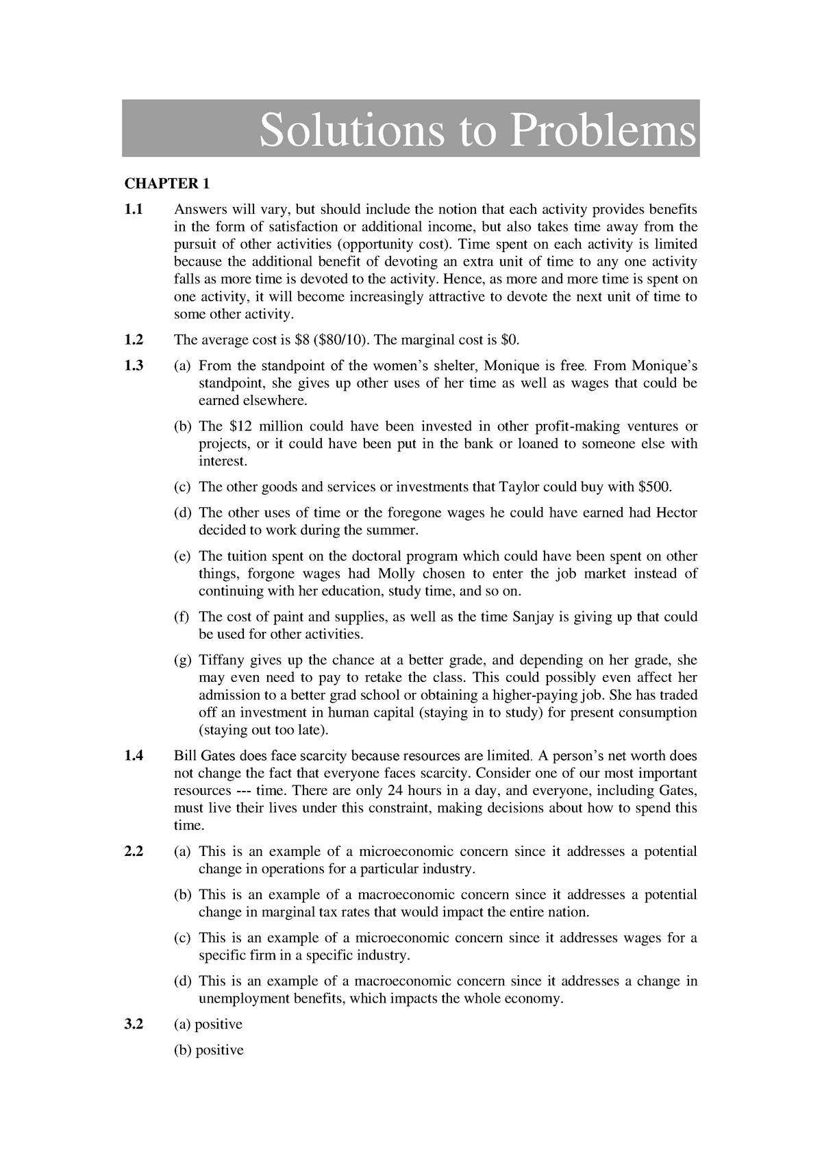 Chp1 Exercises - Solutions To Problems CHAPTER 1 1 Answers Will Vary ...